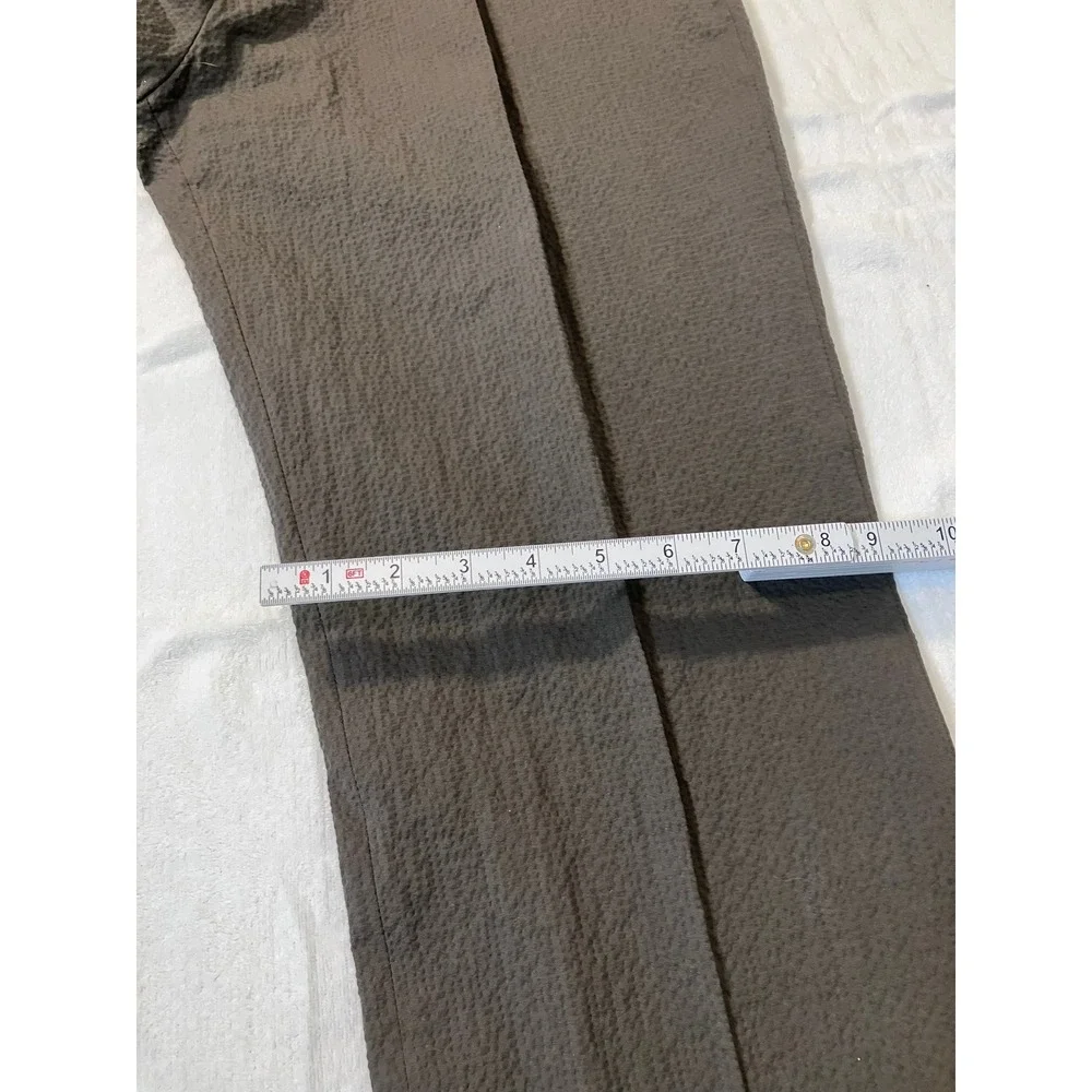 Todd Snyder Lightweight Seersucker Pleated Trousers Brown Side Tab 33x32 (34X29)